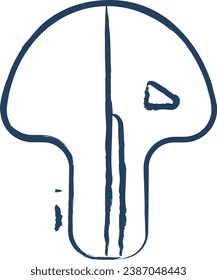 Mushroom slice hand drawn vector illustration
