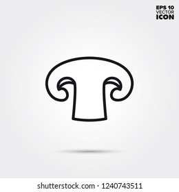 Mushroom slice line icon. Healthy vegetable vector symbol.