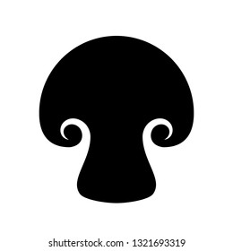 Mushroom slice vector icon on white background