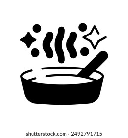 Mushroom Soup Glyph Icon, Vector illustration