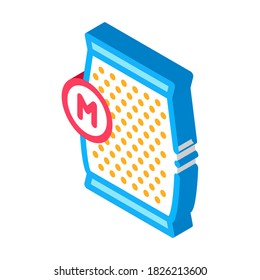 mushroom spawn bag icon vector. isometric mushroom spawn bag sign. color isolated symbol illustration