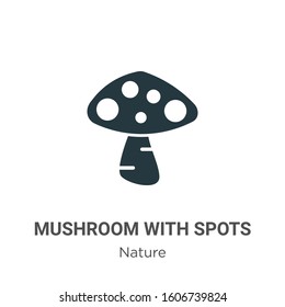 Mushroom with spots glyph icon vector on white background. Flat vector mushroom with spots icon symbol sign from modern nature collection for mobile concept and web apps design.