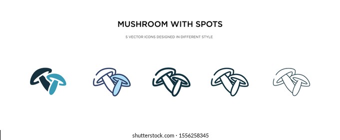 mushroom with spots icon in different style vector illustration. two colored and black mushroom with spots vector icons designed in filled, outline, line and stroke style can be used for web,