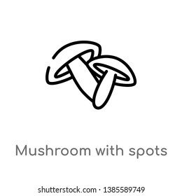 mushroom with spots vector line icon. Simple element illustration. mushroom with spots outline icon from nature concept. Can be used for web and mobile