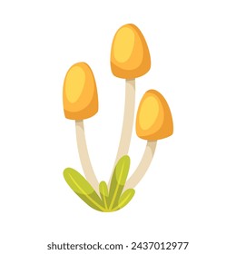Mushroom with Stem and Cap as Landscape Element Vector Illustration