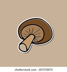 Mushroom sticker cartoon drawing pad