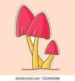 Mushroom sticker design vector illustration