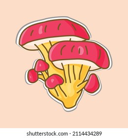 Mushroom sticker design vector illustration