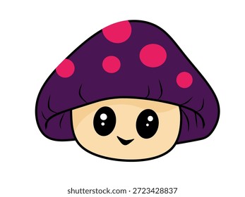 mushroom sticker with human face