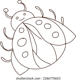 Mushroom stickers insects snail forest hand drawn set of separate elements cute cartoon coloring doodle