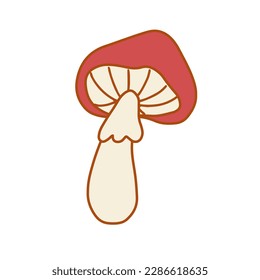 Mushroom in the style of the 70s. Psychedelic abstract hippie style.