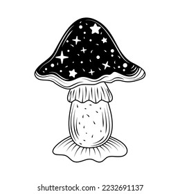 mushroom surreal astrology icon isolated