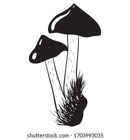 mushroom symbol graphic design vector illustration, black logo, art symbol