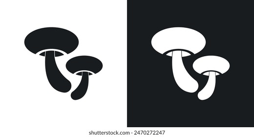 Mushroom symbols. Simple shiitake mushroom vector icon. Fungi vector.