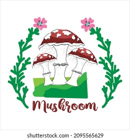 Mushroom T Shirt Design Image