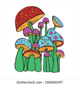 Mushroom T Shirt Design Image