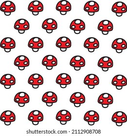 Mushroom. Tetris. Mario. Pattern with mushrooms
