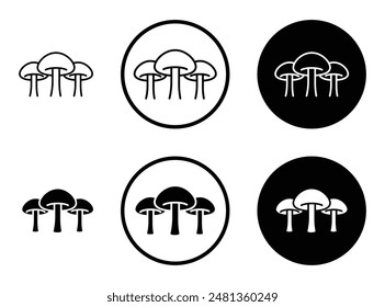 Mushroom thin line vector icon set.