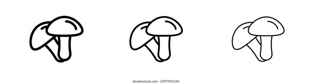 Mushroom thin line vector icon set.