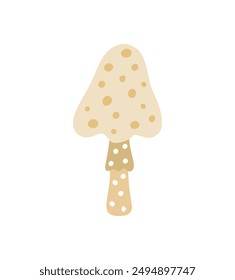 Mushroom, toadstool seasonal Halloween vector illustration of inedible fairy mushrooms autumn holidays simple minimalist hand drawn doodle style drawing