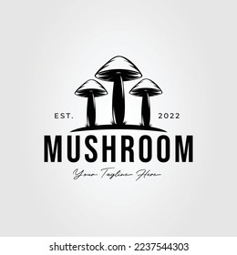 mushroom or toadstool or shiitake fungus logo vector illustration design