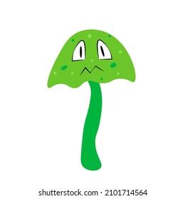 Mushroom toadstool. Vector Illustration for printing, backgrounds, covers, packaging, greeting cards, posters, stickers, textile, seasonal design. Isolated on white background.