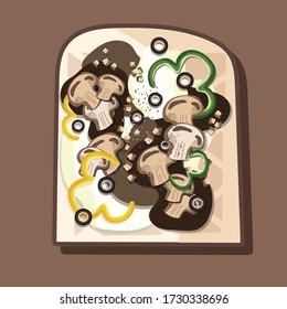 mushroom Toast breakfast bread sandwich meal cuisine vegetarian