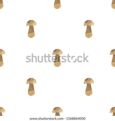 Mushroom triangle shape seamless pattern backgrounds. Wrapping paper template. Polygonal design illustration.