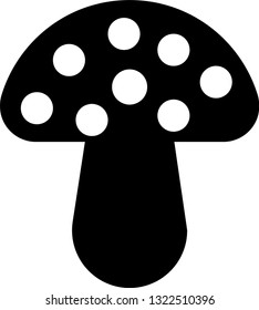Mushroom. Truffle, Champignon, Black Vector illustration