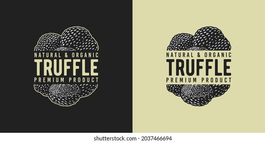 Mushroom truffle for organic, natural vegetarian food. Autumn forest fungi, shroom mushroom picking for t-shirt print