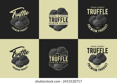 Mushroom truffle set for organic, natural vegetarian food. Autumn forest collection with fungi, shroom mushroom pickingfor t-shirt print