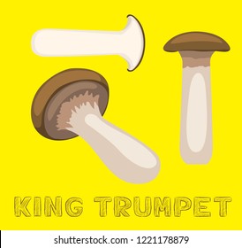 Mushroom Type King Trumpet Vector Illustration