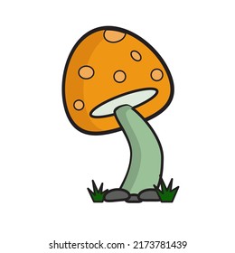 Mushroom vector. Amanita Muscaria (fly agaric) sign collection. Magic mushroom symbol. Vector illustration isolated on white background