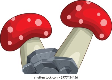 Mushroom vector art and illustration
