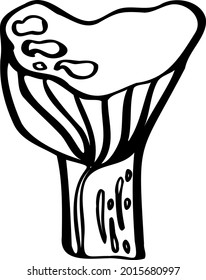mushroom vector black and white