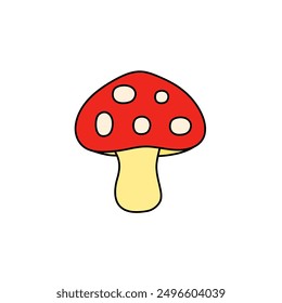 mushroom vector clip art , cartoon style doodle