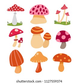 mushroom vector collection design