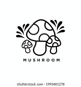 Mushroom vector design in black and white color