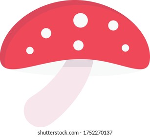 mushroom vector flat color icon 