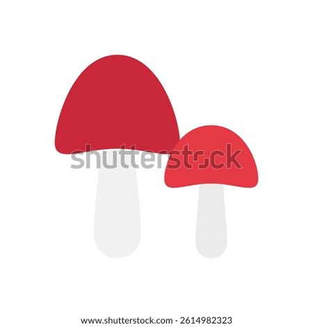 Mushroom Vector for Forest Foraging and Nature. Wild mushroom illustration, woodland food concept, autumn harvest. Flat Icon