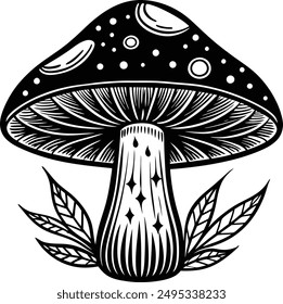 mushroom vector hand drawn sketch illustration