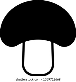 Mushroom vector icon. Champignon simple silhouette. Food pizza slice, vegetarian organic nature meal. Natural healthy eating sign. Black Illustration isolated on white