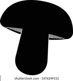 Mushroom vector icon. Champignon simple silhouette.