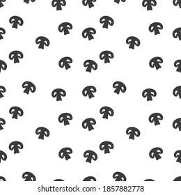 Icono vector hongo. Silueta simple de campeón en blanco. Patrón transparente