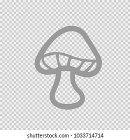 Mushroom vector icon eps 10. Simple isolated pictogram.