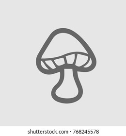 Mushroom vector icon eps 10. Simple isolated pictogram.
