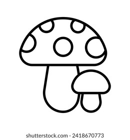 Mushroom vector icon. food illustration sign. fungus symbol or logo.