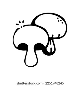 Mushroom vector icon hand drawn style.Can be use for wedding invitation, card design and background design