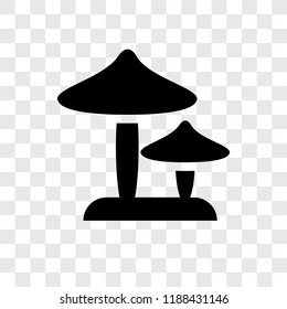 Mushroom vector icon isolated on transparent background, Mushroom transparency logo concept