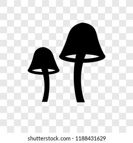 Mushroom vector icon isolated on transparent background, Mushroom transparency logo concept